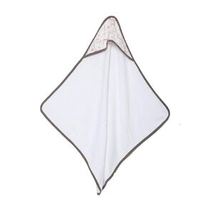 Bacati - Sports Muslin Set of 3 Wash Cloths or Hooded Towel (Hooded Towel, Baseball Red/Grey)