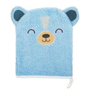 C.R. Gibson BMIT-24245 Cute Bear 100% Cotton Gender Neutral Baby Wash Cloth Bath Mitt, 6.625" W x 7.5" L, Multicolor
