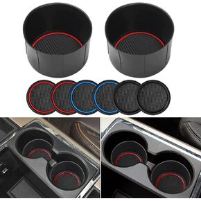 Console Cup Holder Inserts Replacement for Ram Accessories 1500 2500 3500 2009-2018 TPE Drink Bottle Hold Replace 1EB17DX9AB & 1EB17DX9