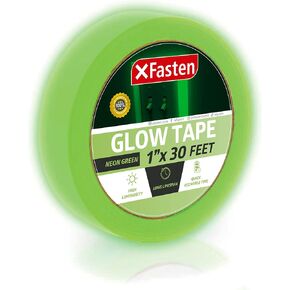 شريط XFasten يتوهج في الظلام، أصفر/أخضر، 1 بوصة × 30 قدم، شريط لاصق داكن متوهج للصور in Kuwait