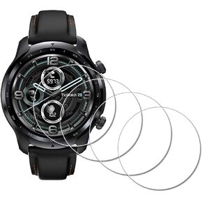 Screen Protector for TicWatch Pro 5 / Pro 3 Ultra/TicWatch Pro3 Pro5 Smart Watch [4 Pack] Tempered Glass Anti-Scratch Bubble-Free Easy Installation