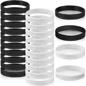 24 Pcs Nothing is Impossible, Exceed Your Own Expectations Motivational Silicone Wristbands Inspirational Rubber Bracelet Stretch Inspirational Bracelets Bulk for Sports Party Supplies