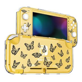 حافظة حماية شفافة على شكل فراشة من DLseego لجهاز Switch Lite إصدار 2019، غطاء صلب قابل للإرساء ومضاد للخدش وغطاء حماية شامل لملحقات الألعاب - أسود 2