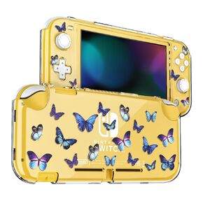 حافظة حماية شفافة على شكل فراشة من DLseego لجهاز Switch Lite إصدار 2019، غطاء صلب قابل للإرساء ومضاد للخدش وغطاء حماية شامل لملحقات الألعاب - أسود 2