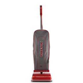 Oreck Commercial Professional Bagged Upright Vacuum Cleaner, for Carpets and Hard Floor, with High-Speed Double Helix Brush Roll, Scatter-Free Cleaning, U2000RB-1, Red/Gray