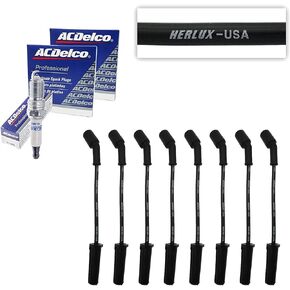 8 ACD-OEM Spark Plugs 41-962 Double Platinum + Herlux (7mm) Spark Plug Wires For LS2 LS3 LS4 LS7 Engines