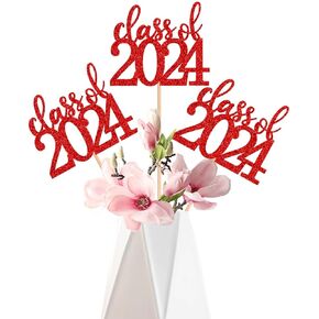 ALISSAR 10 Pack Double Sided Gold Class of 2024 Graduation Party Centerpiece Sticks, Table Toppers for 2024 Graduation Party Decoration Party Supplies(Gold) (gold)