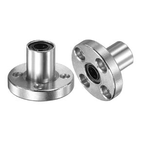 uxcell LMF12UU Linear Ball Bearings 12mm Bore 21mm OD 30mm Length Round Flange Nickel Plated for CNC Machine 3D Printer 2pcs