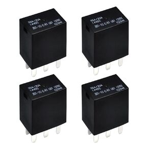 301-1C-C-R1 U01 12VDC Relay - (Set of 4), 5 Pins Automotive Relay SPDT, Multifunctional Relay 12VDC 20A
