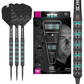 Target Darts Rob Cross Black Edition 90% Tungsten Swiss Point Steel Tip Darts Set