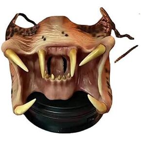 Predator Mask Half Face,Alien Mouth Mask Moive Cosplay Props Halloween Party Accessories For Adult, Yellow, Large