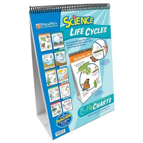 Life Cycles of Organisms Flip Chart Set (Grades 3 - 5) - 10 Laminated Write-On/Wipe-Off, Double-Sided Charts Mounted on Easel with Activity Guide