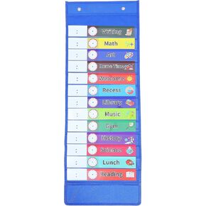 NUOBESTY 1PC Card Class Schedule Pocket Chart Schedule Studio Storage Pocket Chart Colored Teacher Schedule Chart Pocket Calender Wall Hanging File Organizer for Classroom Office Home Schedule Planner in Kuwait