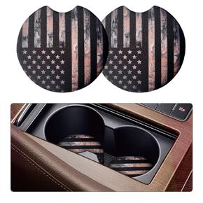 Car Coasters for Drinks, 2PCS Absorbent Sunflower Cup Holders for Women/Men, 2.75 Inch Removable Cup Holder Insert Coaster for Drinks, Car Interior Accessories for Most Cars
