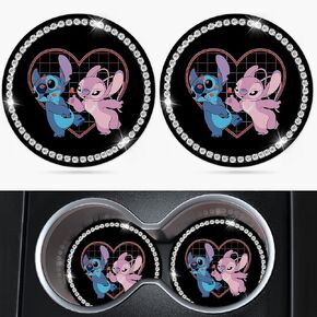 Car Cup Holder Coaster 2 Pack Cute Cartoon Silicone New Automotive CupHolder Accessories Interior Decor Decorations for Women Gift DZ630