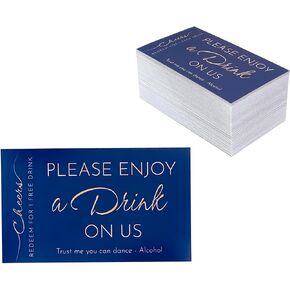 Navy Elegance Drink Coupons 100 Cards Business Card Size