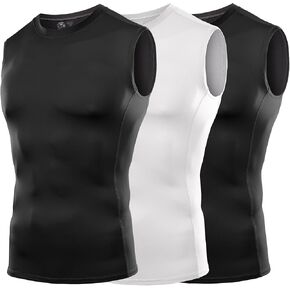 DRSKIN 4, 3, 2 Pack Men's Compression Shirts Sleeveless Tank Top Athletic Sports Workout Running Base Layer Active in Kuwait