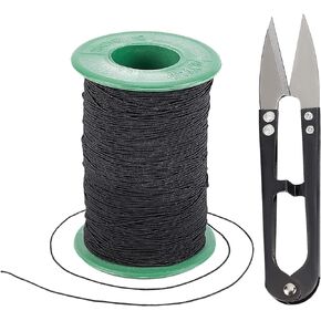 GORGECRAFT 1 Roll 262yd/240m White Elastic String Macrame Cord 0.5mm Stretchy Bracelet String Bands with Scissors for Jewelry Bracelets Necklace Making Beading Sewing Crafts