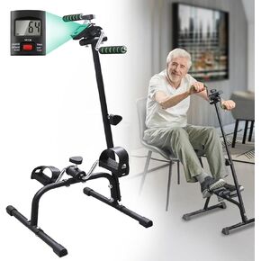 Pedal Exerciser for Seniors Hand Arm Leg and Knee Peddler Bike Indoor Adjustable Fitness Equipment for Rehabilitation
