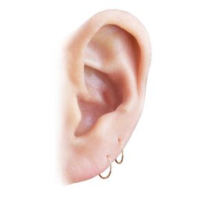 Ultra Thin 10K Real Solid Gold 0.5mm 24 Gauge Small Cartilage Piercing Nose Ring Hoop Earrings 8mm Diameter 2pcs