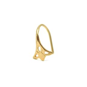 Gold Nose Ring, Unique Gold Plated Indian Hoop Piercing, Tribal Style, 20g, Handmade Piercing Jewelry