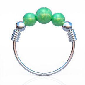 Blue Opal Helix Ring Piercing 20G - Thin Sterling Silver Cartilage Hoop Earring - Handmade Ear Jewelry For Women