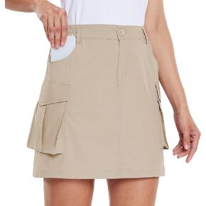 Willit Women's Cargo Skorts Skirt Golf Casual Quick Dry Zip Pockets Outdoor Hiking
