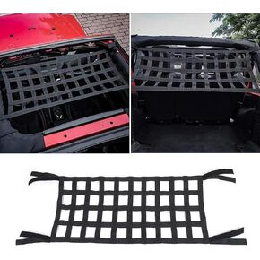 Mesh Cargo Net, Auto Roof Net Hammock for Jeep Wrangler YJ TJ JK JKU JL JLU JT 1987-2020