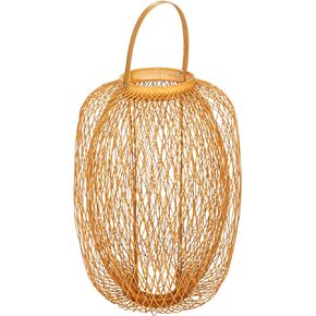 Bloomingville Decorative Bamboo Hand-Woven Lantern Candle Holder, Natural