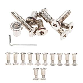 M6x55mm 12-Pack Allen Rivet Bolts Rivets Cap Nuts for Furniture Connecting Nickel Plated