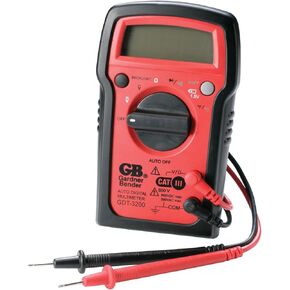 Gardner Bender GDT-311 Digital Multimeter, 3 Function, 11 Range, Tests AC/DC Voltage and Resistance, Manual Ranging, 3.5 inch Display, 1/Each , Red