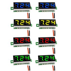 Mini DC الفولتميتر 2-سلك DC 2.5-30V جهاز قياس الجهد الكهربائي 8 قطعة 0.28 بوصة LED لوحة 4 ألوان مجتمعة