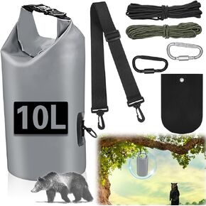 Ultralight Bear Food Bag Hanging System, 10L Waterproof Camping Bear Proof Food Storage Canister Bear Bags Gear Kit for Outdoor Backpacking,Safety Survival Bear Protection Food Bag with Pulley System