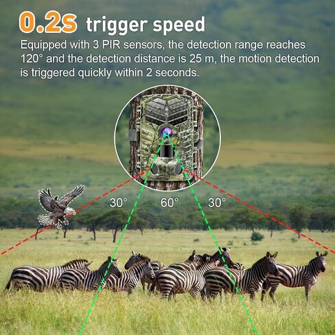 XTU Trail Camera WiFi Bluetooth - 2.7K 48MP Game Camera Wildlife with Night Vision Motion Activated with 64GB Micro SD Card, IP66 Waterproof 120° Detection Angle 940nm No Glow LED for Hunting Garden in Saudi Arabia