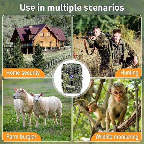 XTU Trail Camera WiFi Bluetooth - 2.7K 48MP Game Camera Wildlife with Night Vision Motion Activated with 64GB Micro SD Card, IP66 Waterproof 120° Detection Angle 940nm No Glow LED for Hunting Garden in Saudi Arabia