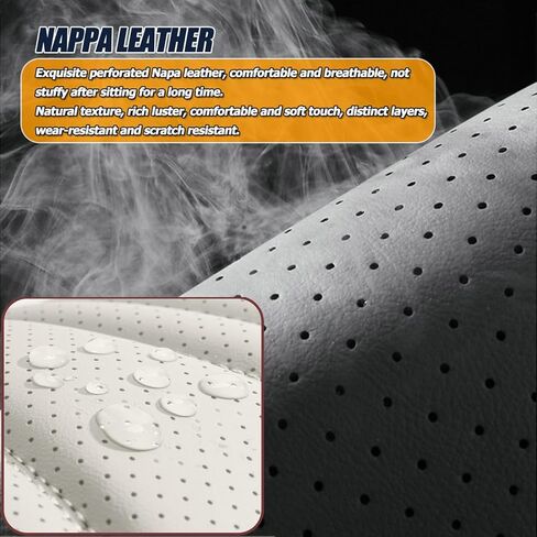 Car Seat Covers Full Set 3D Foam Back Support, Black Coffee Seat Cover for Cars 5 Seats, Fit for Most Cars, Nappa Leather Car Seat Cushion Super Breathable, Storage Bags, All Season in Saudi Arabia