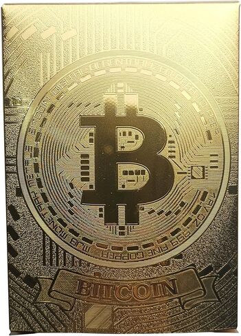 Bitcoin Waterproof Gold Playing Cards with Commemorative Bitcoin Encased in Protective Plastic in Saudi Arabia