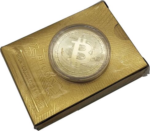 Bitcoin Waterproof Gold Playing Cards with Commemorative Bitcoin Encased in Protective Plastic in Saudi Arabia