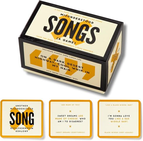 Misunderstood Songs – Party Game with 300 Cards Featuring Uniquely Incorrect Lyrics of Songs, Suitable for 2-8 Players in Saudi Arabia