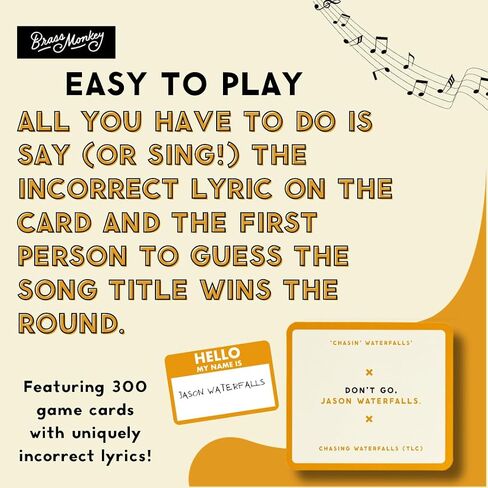 Misunderstood Songs – Party Game with 300 Cards Featuring Uniquely Incorrect Lyrics of Songs, Suitable for 2-8 Players in Saudi Arabia