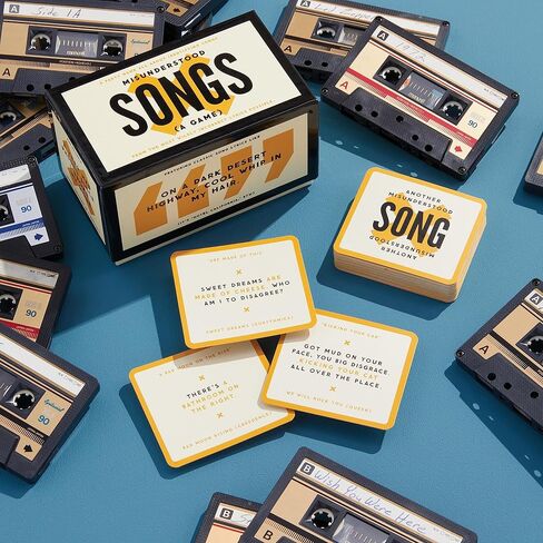 Misunderstood Songs – Party Game with 300 Cards Featuring Uniquely Incorrect Lyrics of Songs, Suitable for 2-8 Players in Saudi Arabia