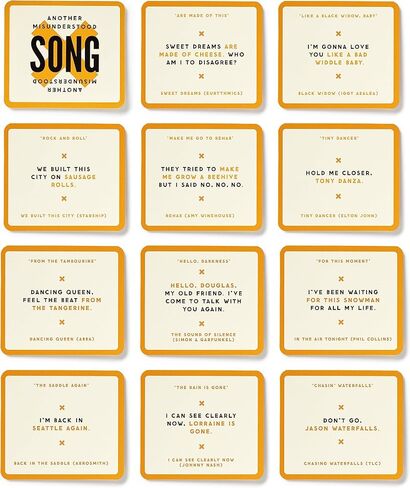 Misunderstood Songs – Party Game with 300 Cards Featuring Uniquely Incorrect Lyrics of Songs, Suitable for 2-8 Players in Saudi Arabia