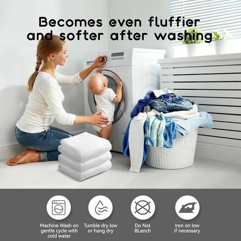 مناشف أطفال بغطاء رأس للرضع والأطفال الصغار، منشفة حمام أطفال من الموسلين ناعمة وذات قدرة على الامتصاص للأولاد والبنات (عبوة واحدة باللون الأبيض النقي) in Kuwait