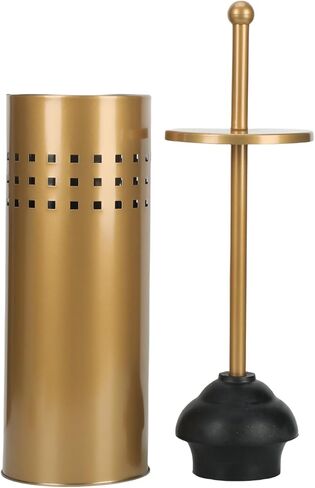 Black Toilet Plunger with Holder Caddy for Bathroom Metal Canister Holder Drip Cup Stand, Heavy Duty, Cup Holder Inner, Deep Cleaning, Made of Metal in Saudi Arabia