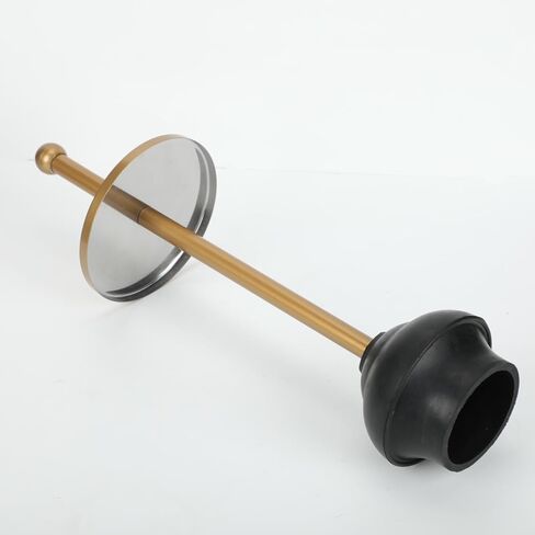 Black Toilet Plunger with Holder Caddy for Bathroom Metal Canister Holder Drip Cup Stand, Heavy Duty, Cup Holder Inner, Deep Cleaning, Made of Metal in Saudi Arabia