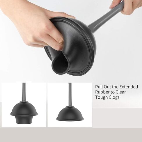 Black Toilet Plunger with Holder Caddy for Bathroom Metal Canister Holder Drip Cup Stand, Heavy Duty, Cup Holder Inner, Deep Cleaning, Made of Metal in Saudi Arabia