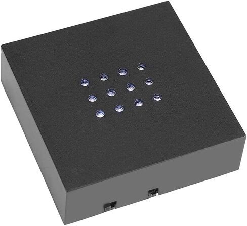 قاعدة حامل إضاءة بيضاء LED من POCREATION، حامل عمل فني كريستالي مربع 12 مصباح LED مع محول كابل USB لفن الزجاج الكريستالي ثلاثي الأبعاد (أسود، 3.7 بوصة) in Kuwait