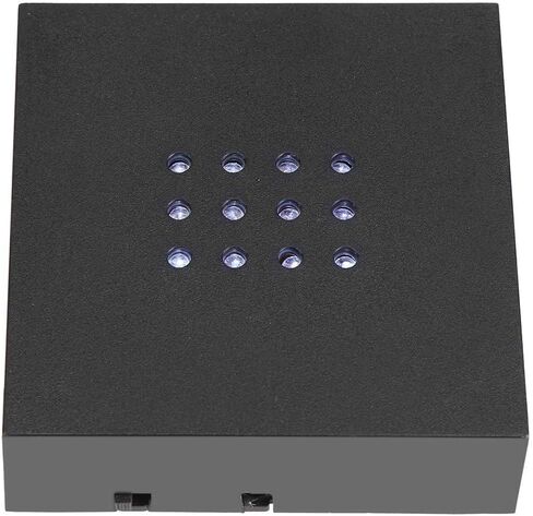 قاعدة حامل إضاءة بيضاء LED من POCREATION، حامل عمل فني كريستالي مربع 12 مصباح LED مع محول كابل USB لفن الزجاج الكريستالي ثلاثي الأبعاد (أسود، 3.7 بوصة) in Kuwait