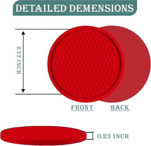 Car Coasters for Cup Holders [4 Pack], 2.77 Inches Silicon Cup Mats Non-Slip Universal Car Cup Holder Insert, Recessed Automotive Interior Accessories (Black) in Saudi Arabia
