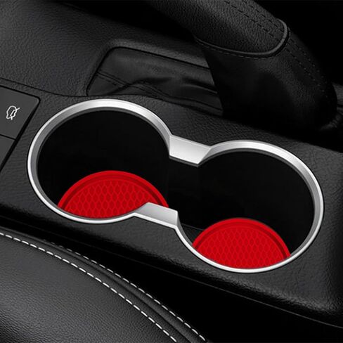 Car Coasters for Cup Holders [4 Pack], 2.77 Inches Silicon Cup Mats Non-Slip Universal Car Cup Holder Insert, Recessed Automotive Interior Accessories (Black) in Saudi Arabia